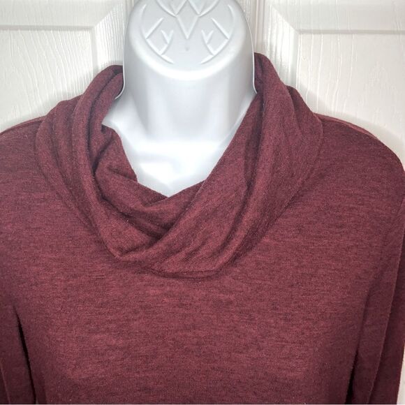 Old Navy Cowlneck Turtleneck Marled Long Sleeve Knit Top Dark Red S - Picture 3 of 8